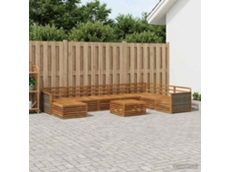 Vidaxl Conjunto De Sofás Para Exterior 9 Pcs Natural