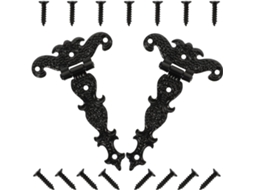 Conjunto De 2 Dobradiças Retrô Em Liga Zinco, Resistentes, Pretas, Para Portas De Celeiro E Cercas Madeira Externas