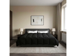 Vidaxl Duvet De Ano Inteiro 200 X 200 Cm 4 Estações Preto Respirável