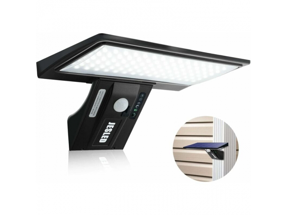 Luminária solar externa com sensor de movimento e 90 LEDs da Brilvibera.