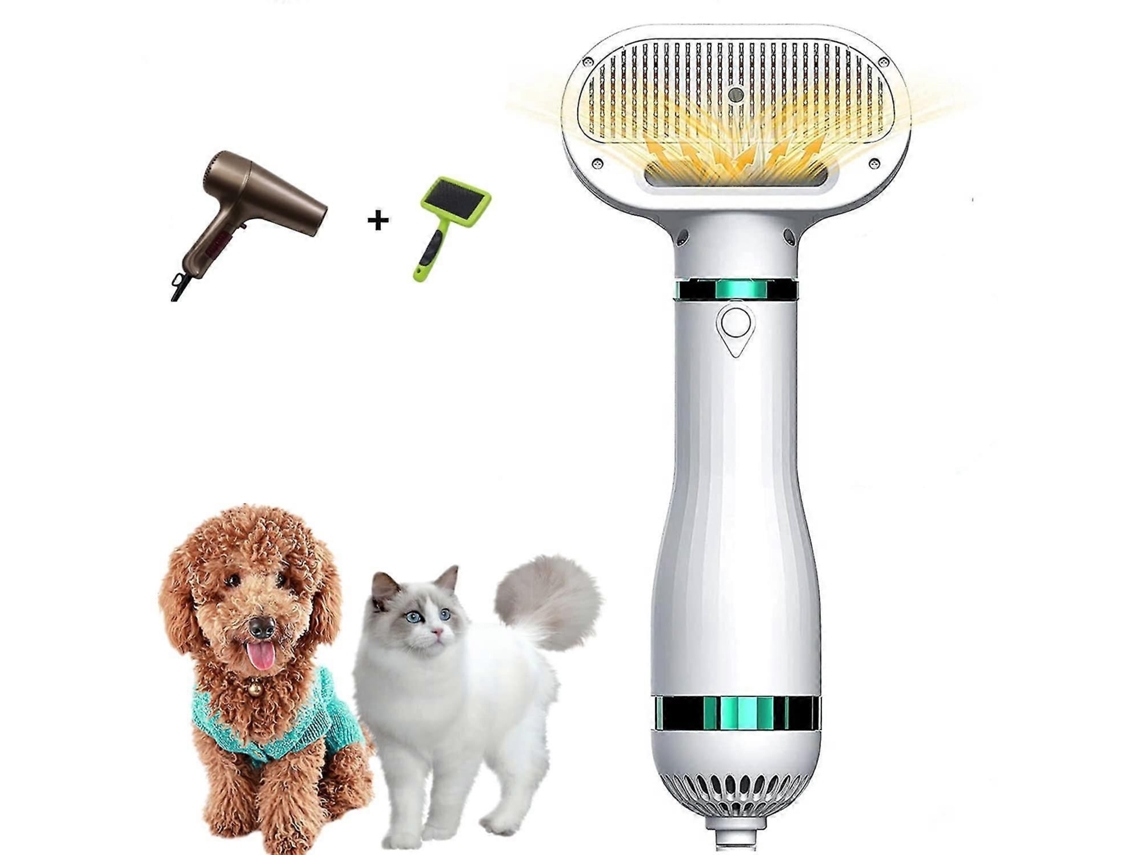 Secador de Pelos para Cães, 2 em 1, com Escova Integrada, Remoção de Pelos com um Clique, Temperatura Ajustável. TAISHENGDA