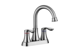 Torneira De Pia 4 Polegadas Com Duas Manivelas, Nickel Escovado, Tubo De Saída Aço Inox, Para Banheiro Igvtrade