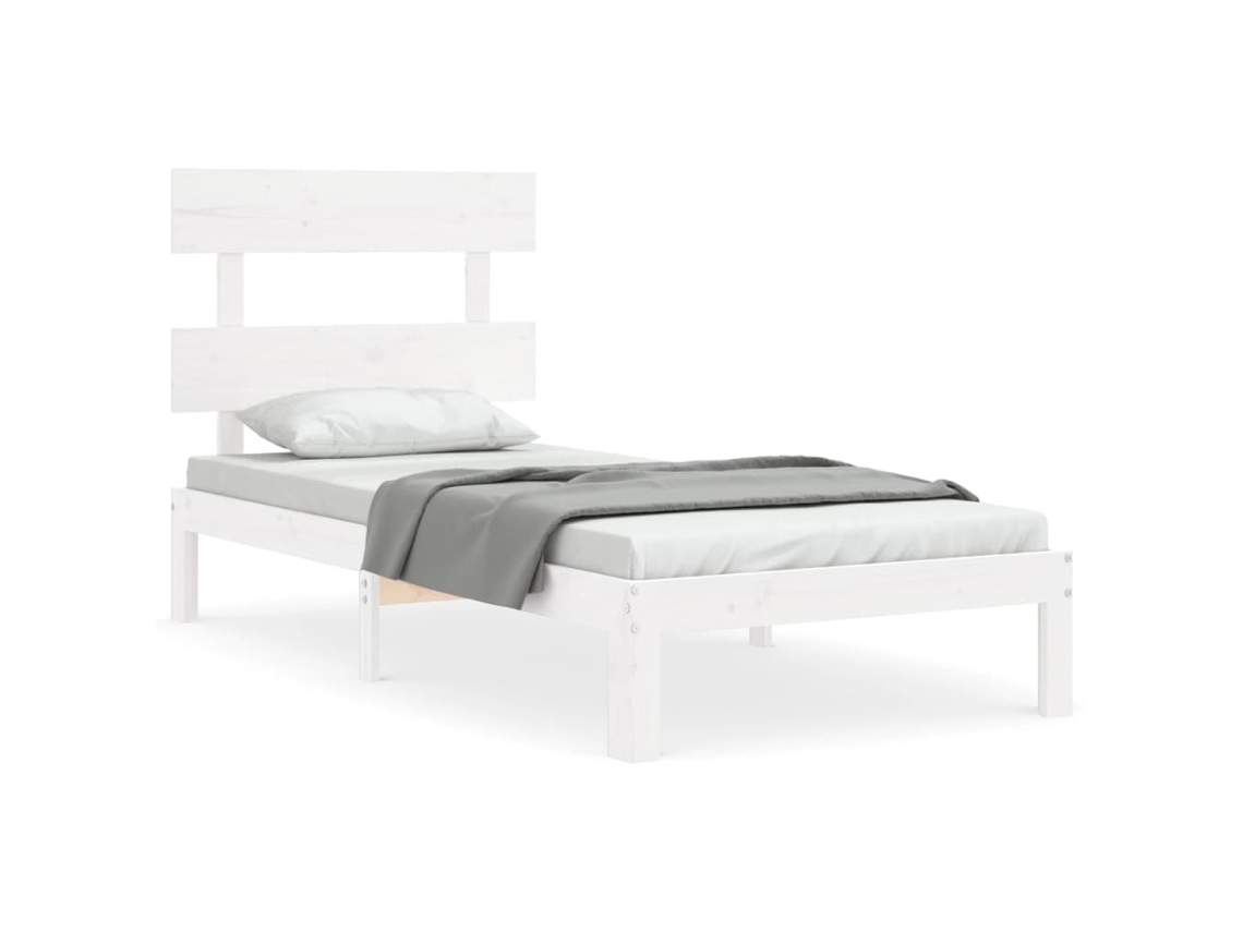 Bed Frame, Bed Frames Vidaxl Branco Madeira De Pinho (90 X 200 Cm)