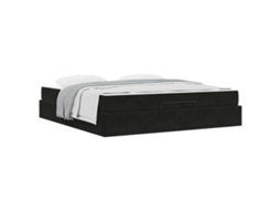 Conjunto de Estruturas de Cama com Colchão 2 Pcs Preto Veludo MAISON EXCLUSIVE