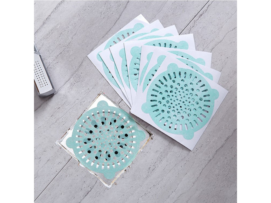 Conjunto de 10 Filtros Descartáveis ​​verdes para Ralos de Piso e Chuveiros de Banheiro. AQUAFORGE