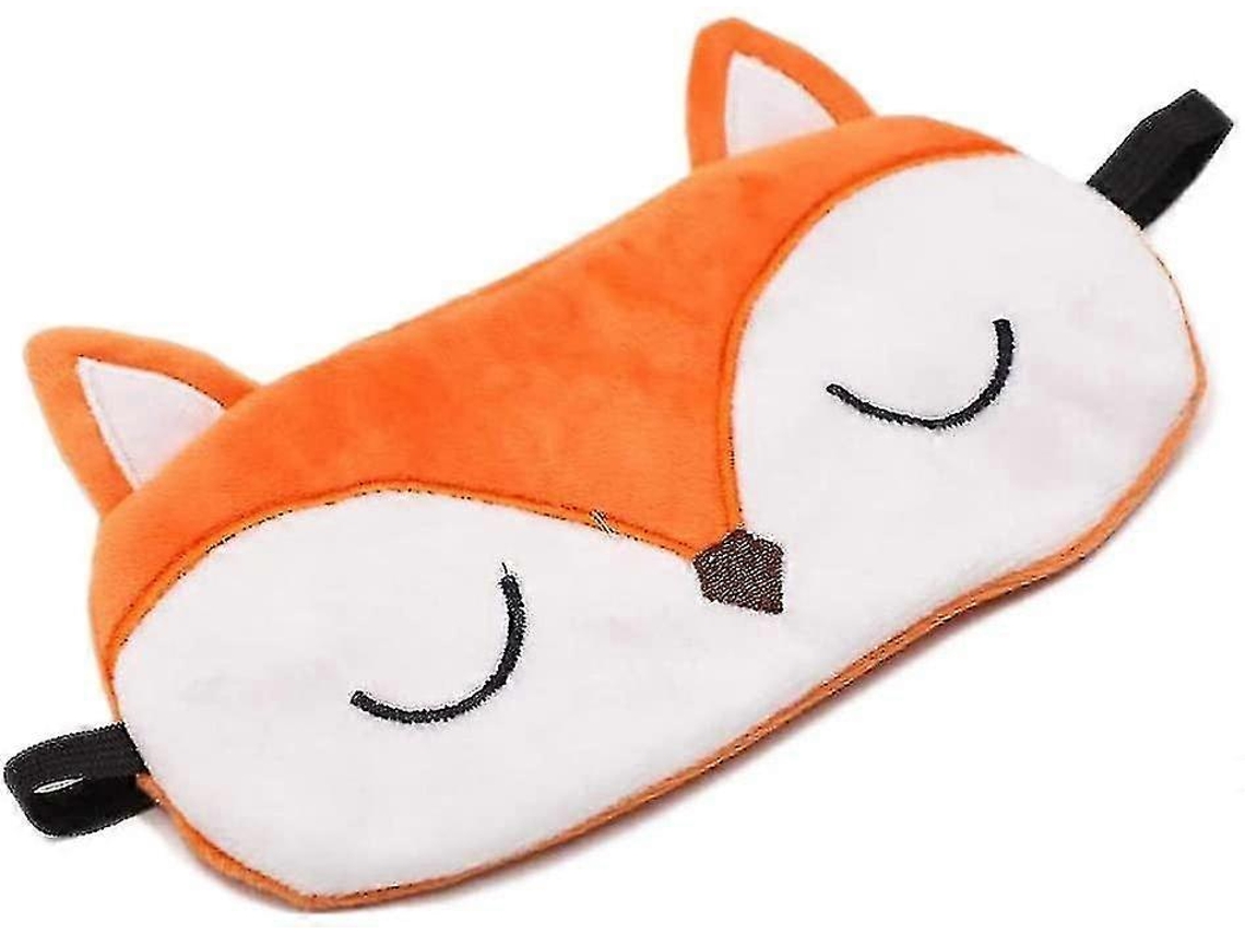 Máscara de Dormir de Raposa Fofa, Pelúcia Super Macia e Divertida para Viagem, Crianças, Meninas e Adultos AQUAFORGE (1 Unidade, Laranja)