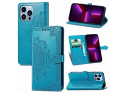 Capa Flip Case com Suporte para Cartões Compatível com Iphone 13 Azul