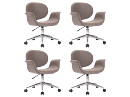 Cadeiras de Jantar Giratórias 4 Pcs Tecido Cinzento acastanhado MAISON EXCLUSIVE