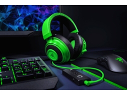Auscultadores Gaming RAZER Kraken Tournament (Com fio - Com Microfone - Verde) — Com fio | 12-28.000 Hz