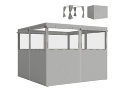4 paredes laterais para tenda 3x3m com 8 janelas, proteção UV 30+, impermeável (cinzento claro)