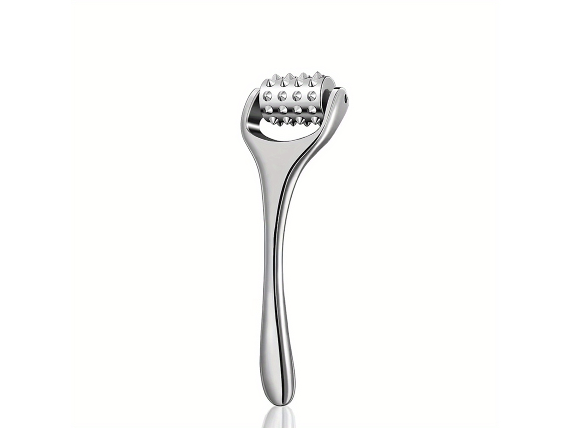 Ferramenta de Massagem Facial Rolo de Acupuntura Portátil Massageador Acupressão Metal Tamanho M, Compacto, Recarregável, Uso Diário, Higiê STELASPLEN