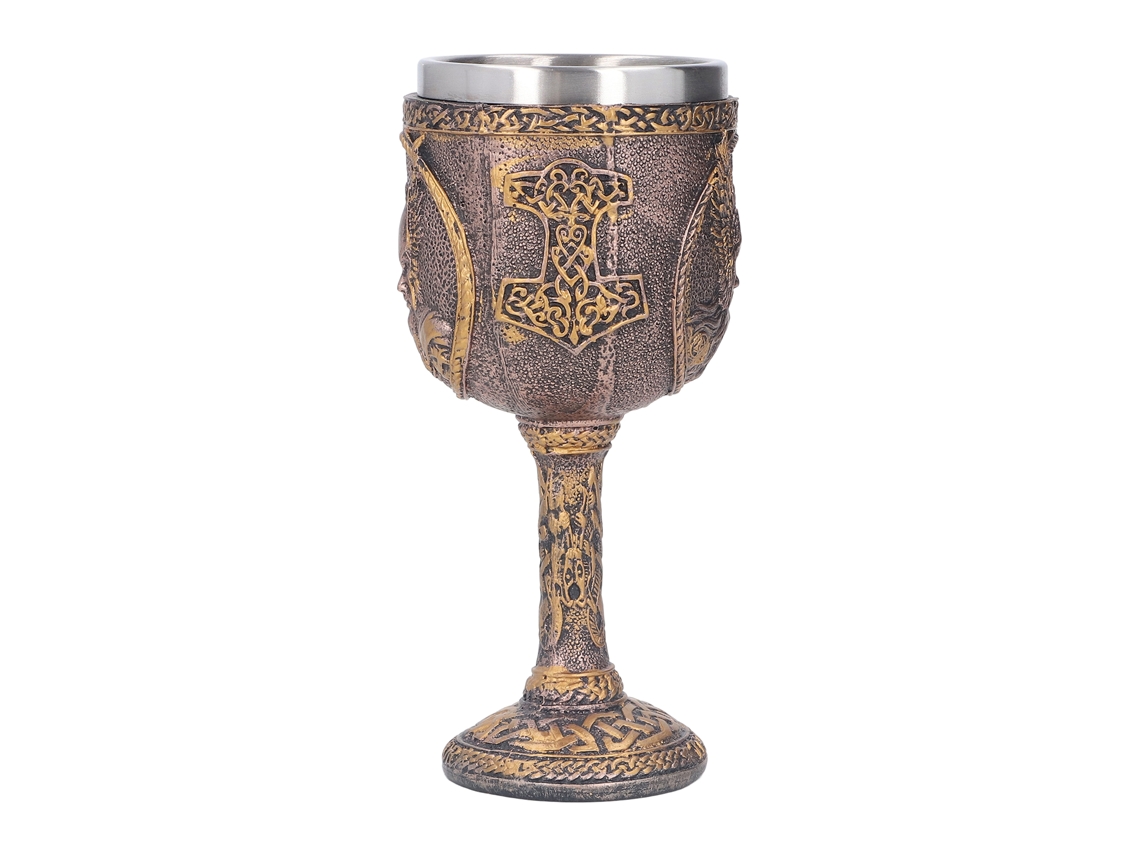Vaso de vinho nórdico com revestimento de aço inoxidável e casca de resina taça retrô decorativa para casa cozinha bar festas S/MARCA