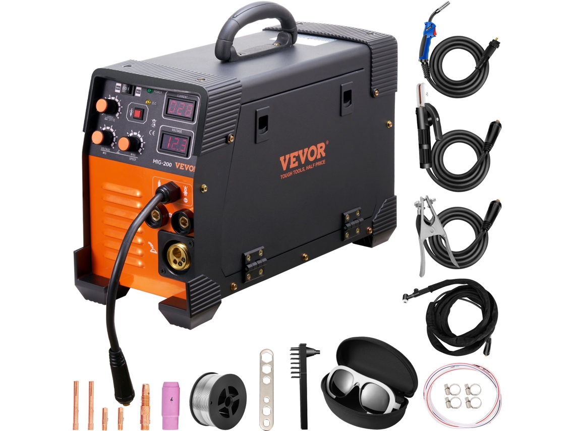 VEVOR Máquina de Solda 3 em 1 Soldador Mig Tig Mma 200 Amp 220V