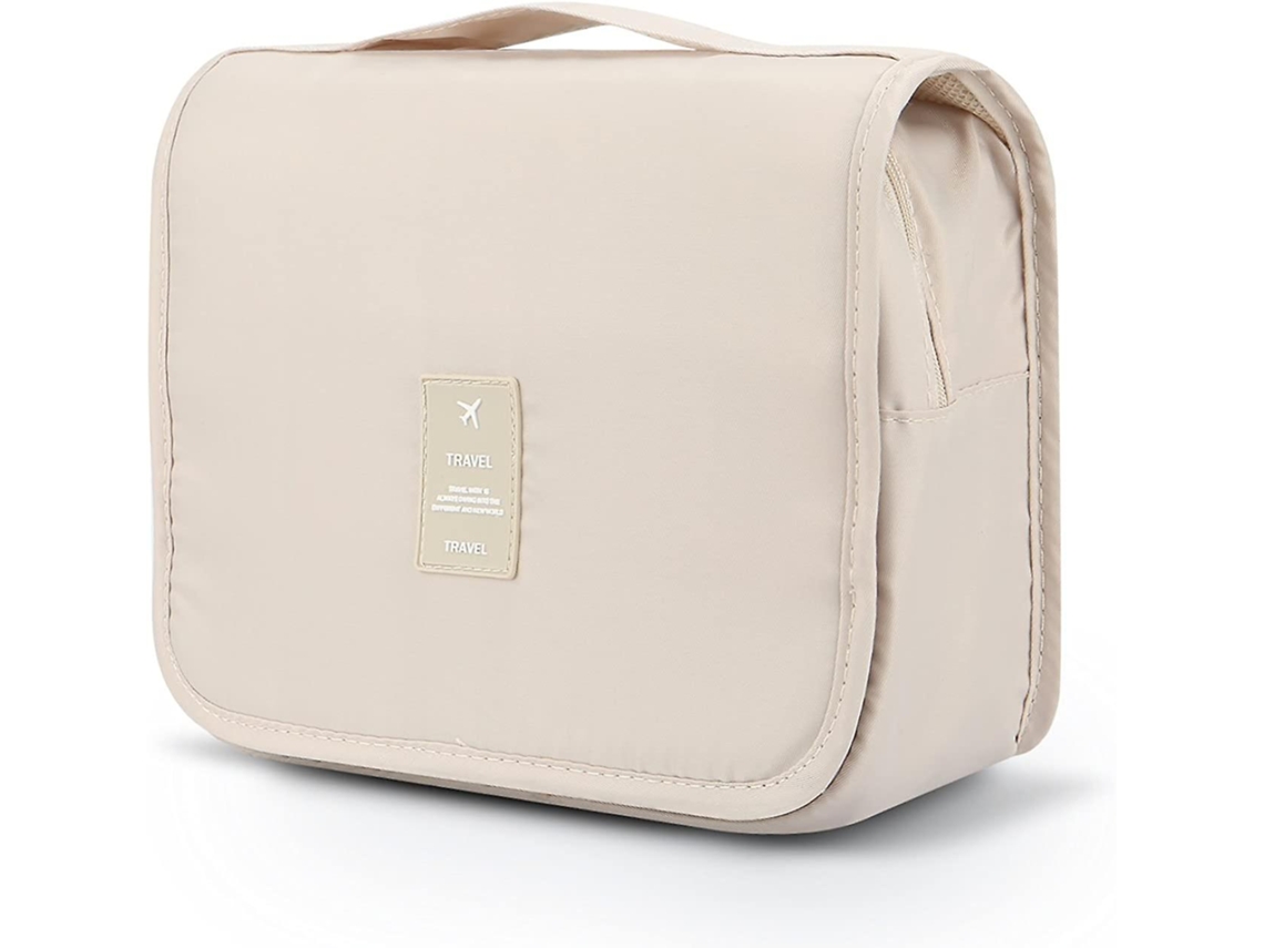 Bolsa De Viagem De Mulher Cosméticos Artigos Higiene Maquiagem Produtos Bege (24x19x9cm)