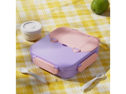 Lancheira Infantil Livre De Bpa Para Micro-ondas Roxo Rosado Panoona