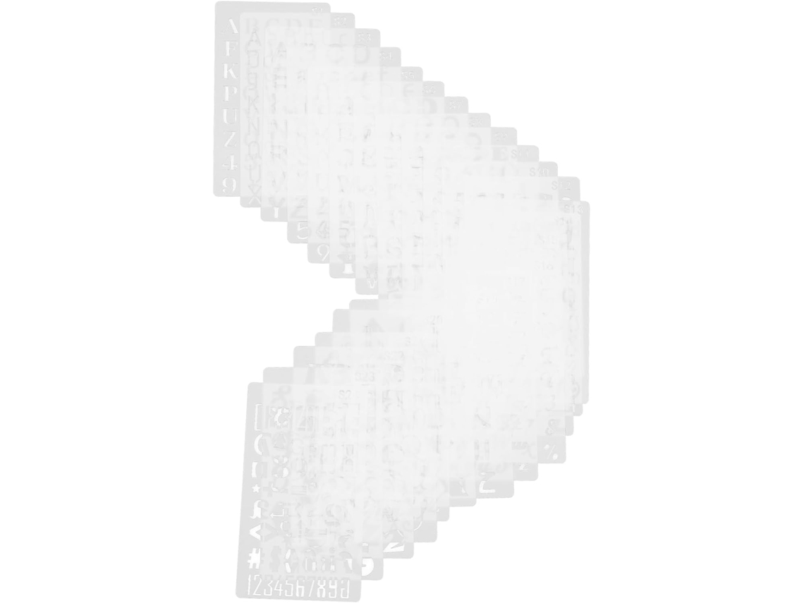 Conjunto De 24 Estênceis Reutilizáveis: Letras E Números Para Pintura E Scrapbooking.