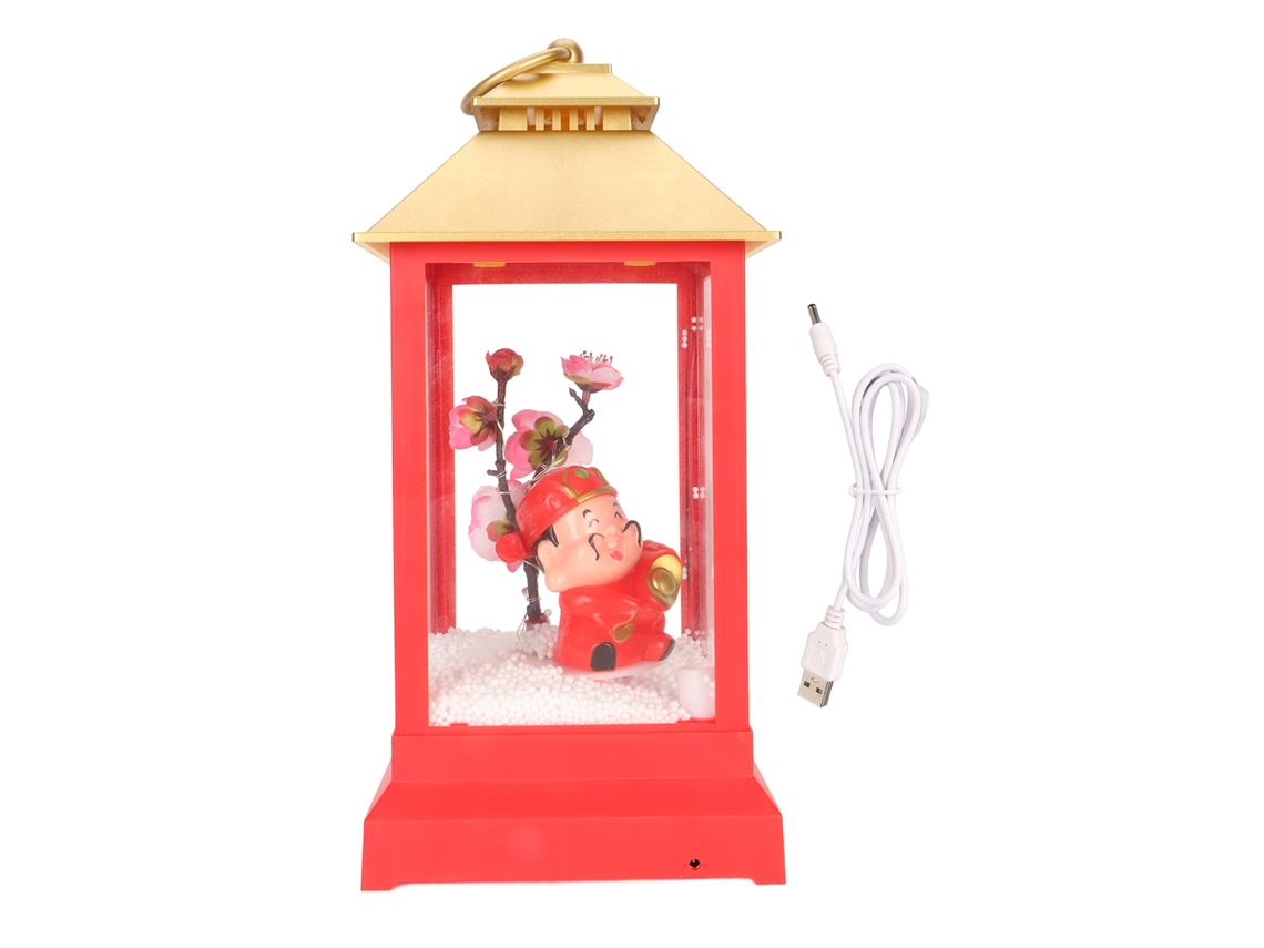 Luminária Musical Bola de Neve Deus Riqueza Usb Ano Novo