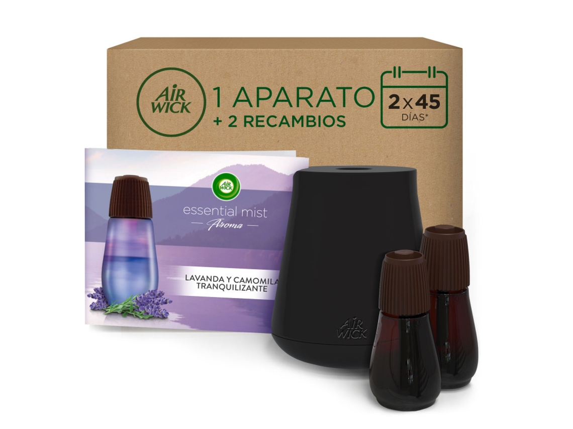 Air Wick Essential Mist Ambientador Difusor Aceites Esenciales Aroma A Lavanda Pack 1 Aparato Y 2 Recambios