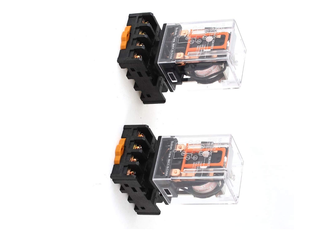 Conjunto de 2 relés de potência MK2P, 220V, bobina DPDT, 8 pinos CHABERLU