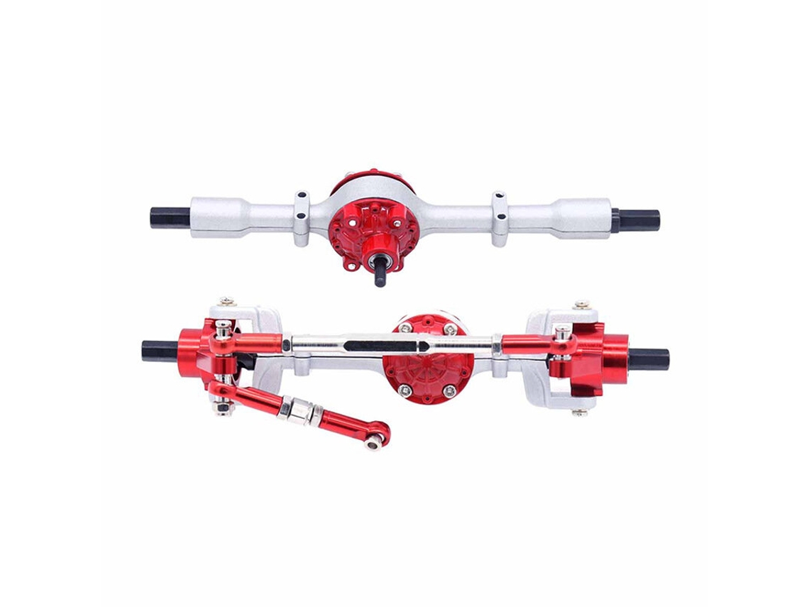 2 Ponte Dianteira e Traseira de Metal Reforçada para Peças de Automóveis Rc Wpl 1/16 C14 C24 B14 B24 B36 Henglong Fayee Jjrc MDUG