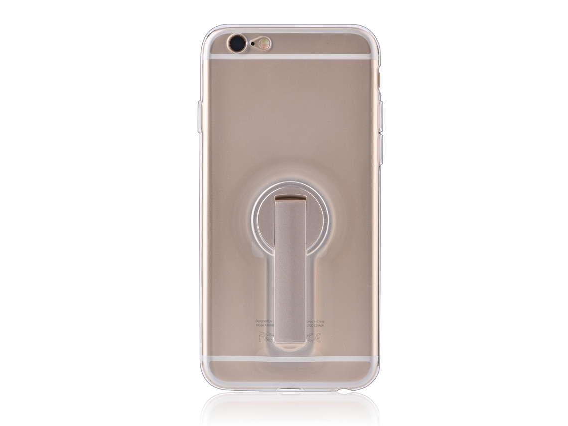 Capa de silicone transparente com suporte para iPhone 6 Plus EOOCOO