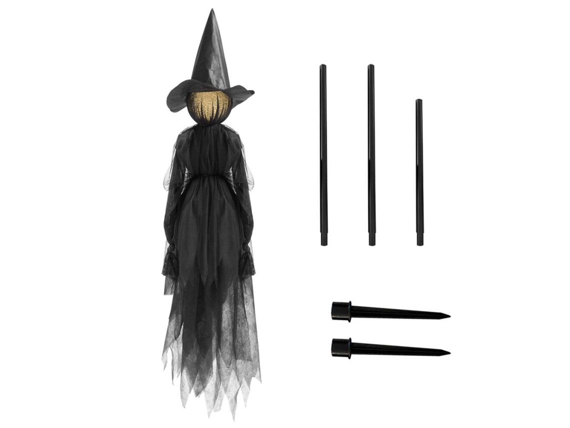 Primerox decoração de Halloween Bruxa Mago Assustador com Luzes Led 7 Cores Sensor de Som para Exterior