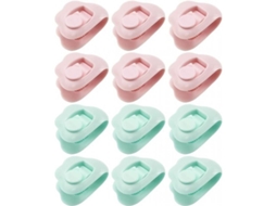Lurelia Suportes Para Lençol Sem Agulha Antiderrapante Pressão Resistente 12 Peças Abs Plástico Rosa Edredom Colcha Cobertor Reforçados