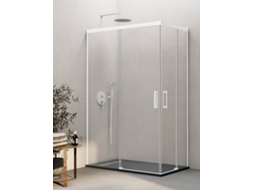 Cabine de Duche Angular 2+2 Thalassa 130x75 Cm Branca Vidro Transparente DUCHA.ES (basic)