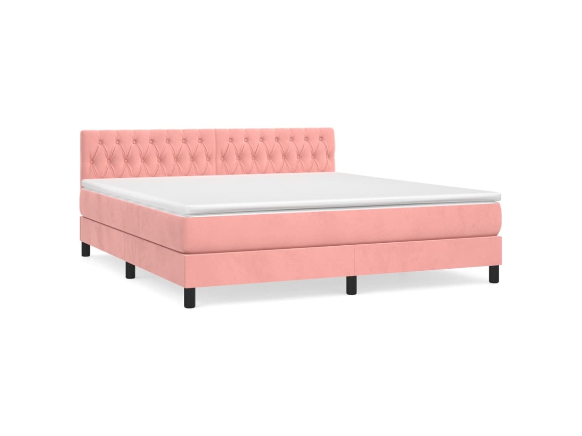 Box Spring Bed, Box Spring Beds Vidaxl Cor-de-rosa Veludo (180 X 200 Cm)