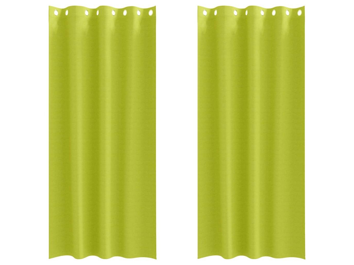 Conjunto 2 Cortinas Opacas Vidaxl Verde Poliéster (225 X 140 Cm)