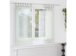 Vidaxl Cortinas De Voile Com Laços 2 Pcs Cinzento-claro 140x175 Cm