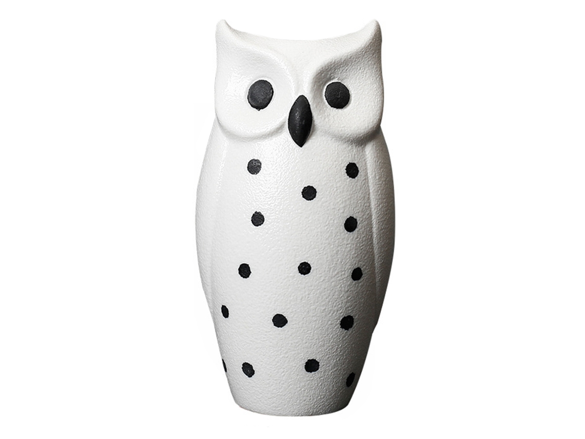 Vaso de Cerâmica Moderna com Coruja S/MARCA