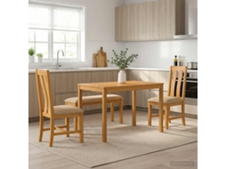 Vidaxl Conjunto De Sala De Jantar 4 Unid. Bege
