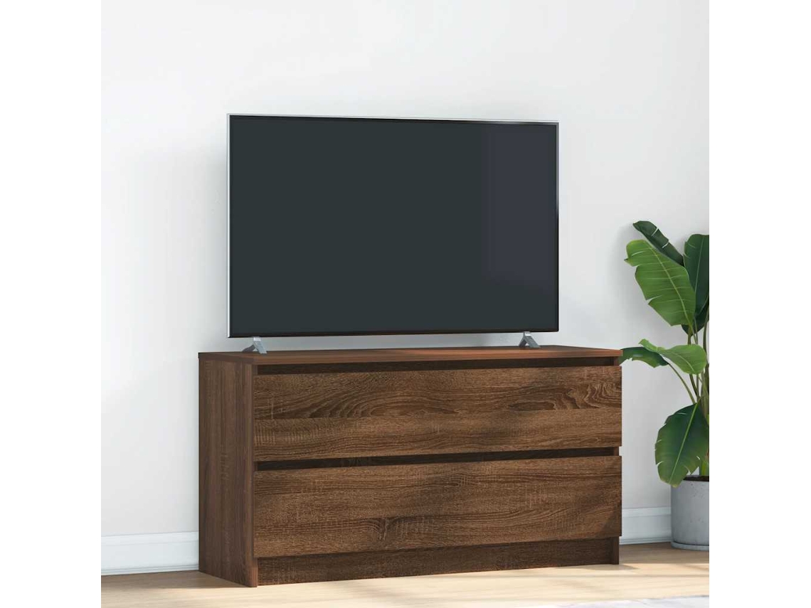 Móvel De Tv 100x35x54 Cm Derivados De Madeira Carvalho Castanho Dkd Home Decor