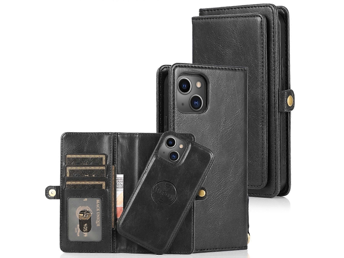 Capa De Couro Removível Magnética Resistente Para Iphone 14 Pro