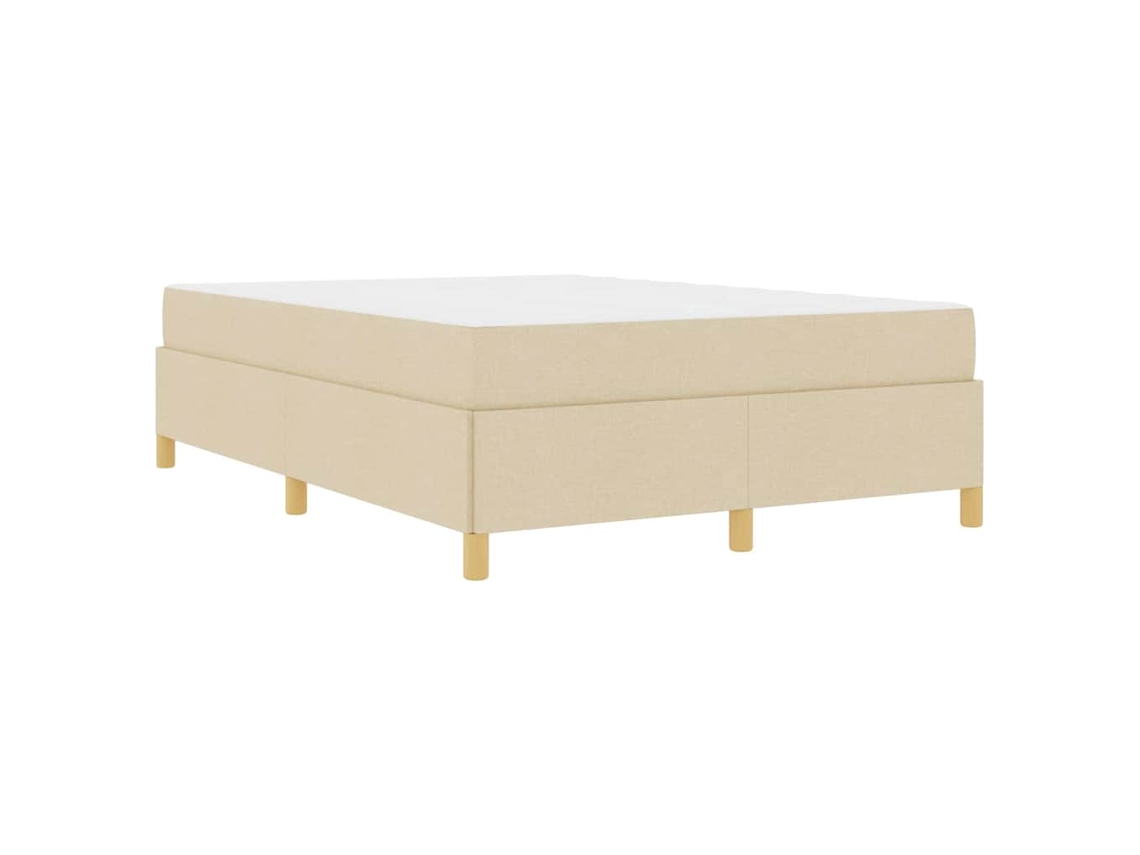 Conjunto 1 Estrutura Da Cama Vidaxl Creme Tecido (140 X 200 Cm)