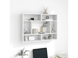 Vidaxl Estante De Parede 75x16x55 Cm Contraplacado Branco