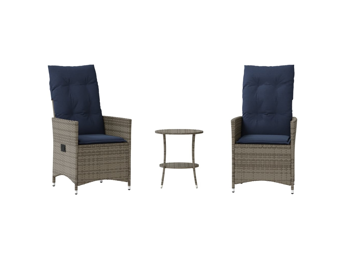 Bistro Set, Bistro Sets Vidaxl Cinzeto Rattan / Vime