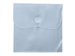 Bolsa De Armazenamento De Flanela Macia Para Jóias Portátil Azul Claro