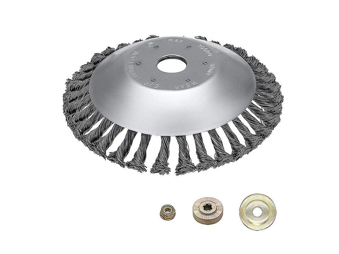 Pincel De Remoção De Ervas - 200x25,4mm - Cone Com 3 Adaptadores - Remove Ervas E Musgo Eficazmente