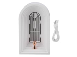 2026 lâmpada de Mesa Noturna Abs Regulável Usb Recarregável Forma Santuário Estilo Nórdico Decoração de Quarto Branco