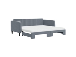 Sofá cama com Gavetão e Colchões (100x200 cm) Veludo Cinzento escuro MAISON EXCLUSIVE