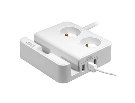 Multiprise Logo 1017270 2 Tomadas 3x Usb Suporte Para Telefone Integrado