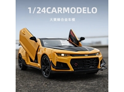 (amarelo) Miniatura De Carro Esportivo Chevrolet Camaro Em Escala 1:24, Feita Em Liga De Latão, Com Mecanismo De Fricção.