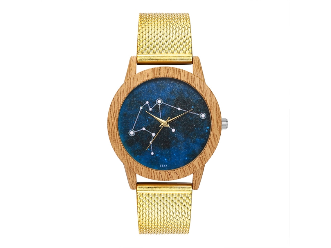 Relógio de Pulso Unissex Quartzo Mostrador Redondo Pulseira Silicone Ouro