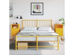 Vidaxl Mesas De Cabeceira 2 Pcs 36x39x78 Cm Aço Amarelo Mostarda