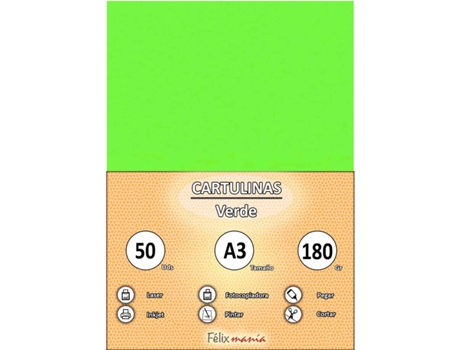 Papelão 180Gr A3 Verde 50 Folhas