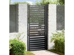 Portão De Jardim Com Fechadura Preto 100x200 Cm Alumínio Wsd390391 Adorável Casa