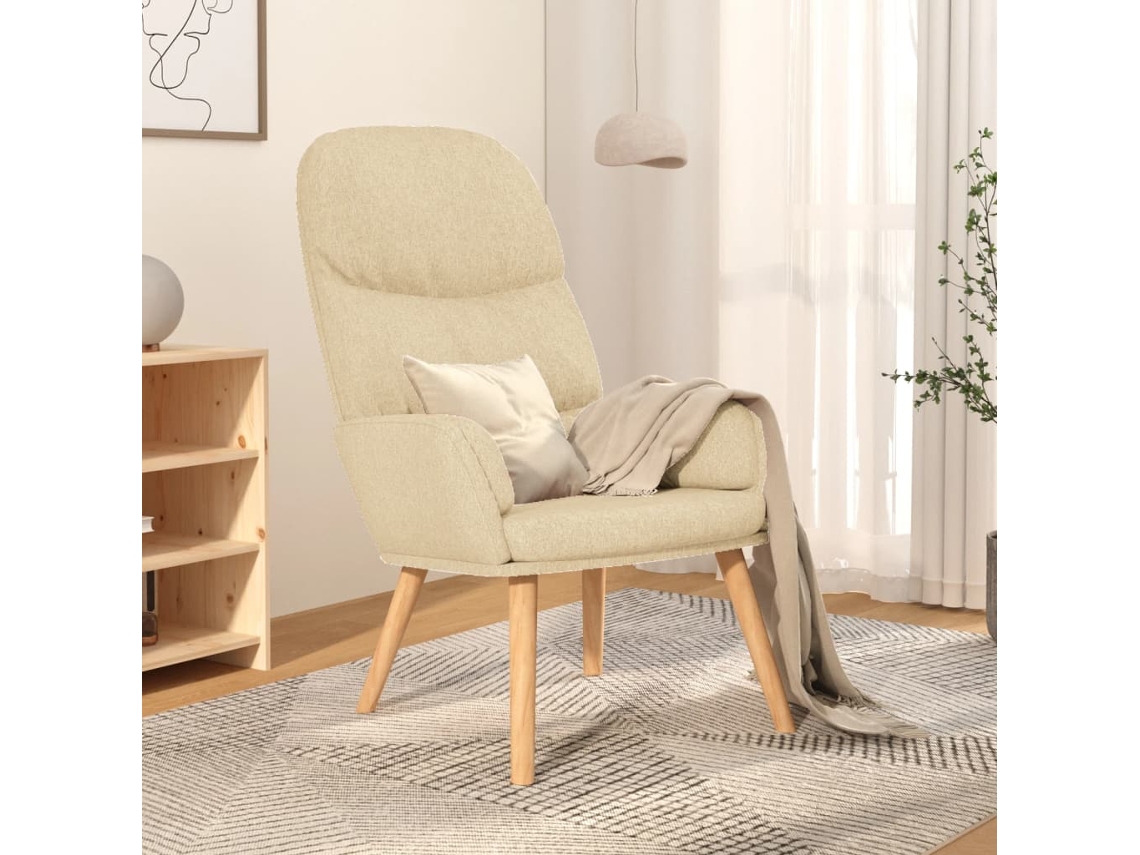 Vidaxl Cadeira De Descanso Tecido Cor Creme