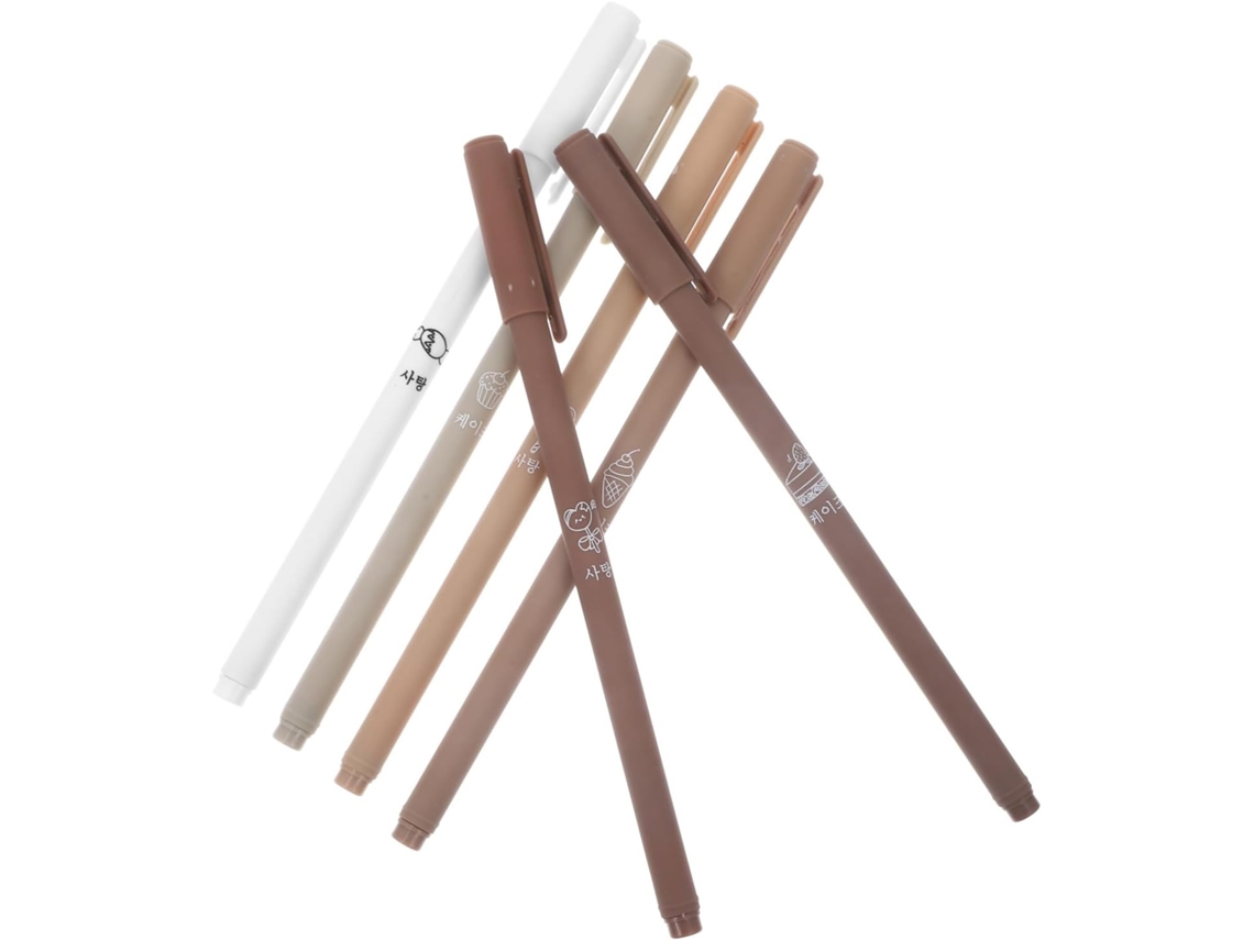 Conjunto De 6 Canetas Gel Pretas Mikikit Para Assinatura, Longa
